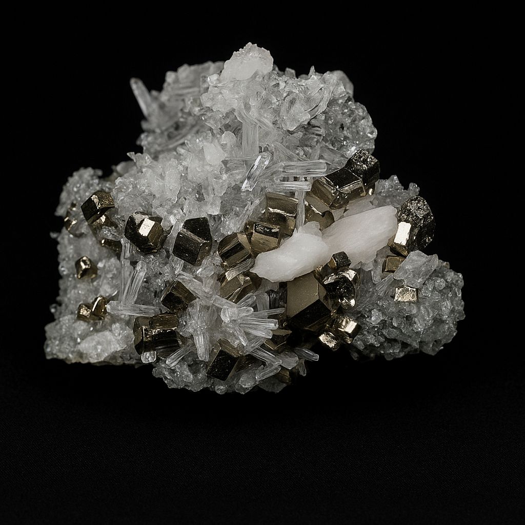 Natrolith mit Calcit