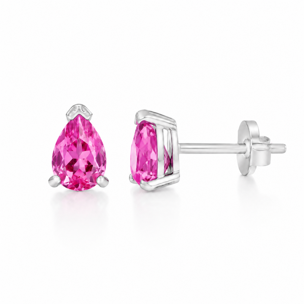 Rubellit - Ohrstecker aus rosa Turmalin